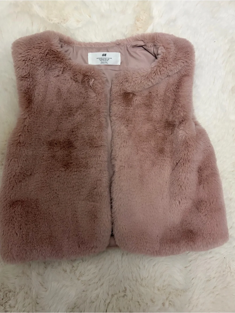 H&M Kids Blush Pink Faux-Fur Vest